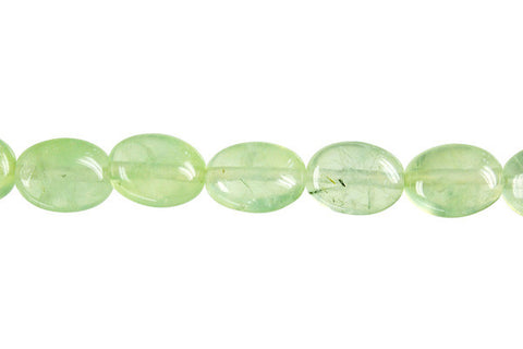 Prehnite Flat Oval Beads