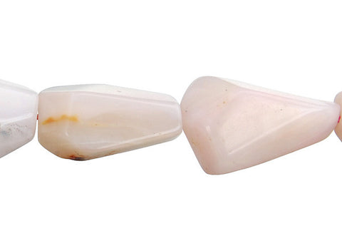 Pink Opal Faceted Nugget (White) Beads