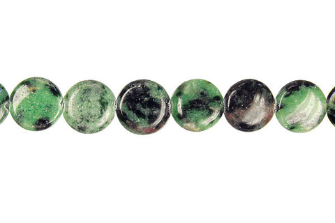 Ruby Zoisite Coin Beads