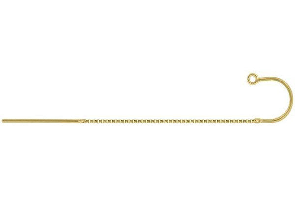 Gold-Filled Box Chain Ear Thread w/Ring, 57.0mm