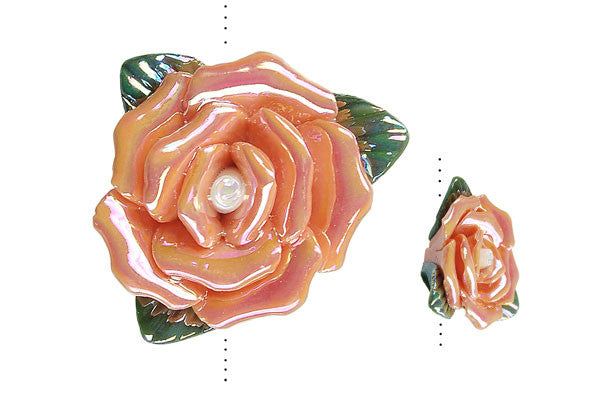 Pendant Poly Clay Flower (Orange 99185)