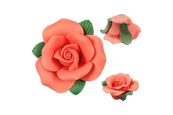 Pendant Poly Clay Flower (Orange 205)