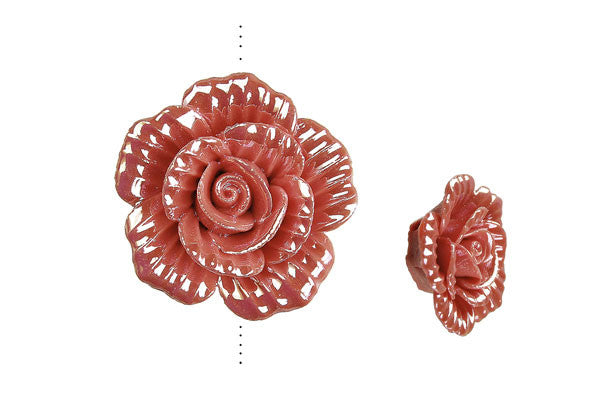 Pendant Poly Clay Flower (Ruby 075)