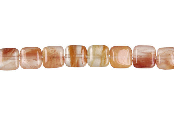 Red Rutilated Quartz Square Beads