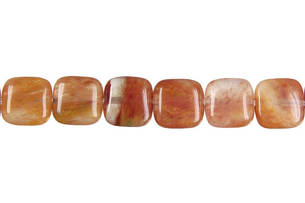 Red Rutilated Quartz Square Beads