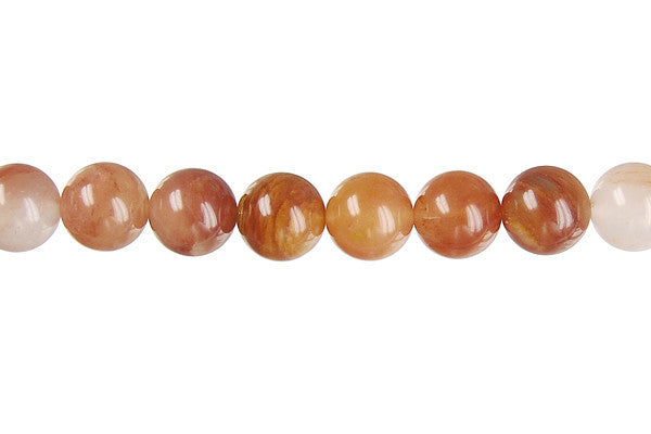 Red Rutilated Quartz Round Beads