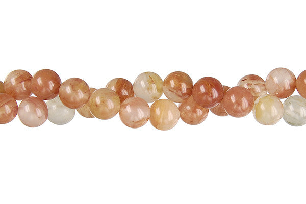 Red Rutilated Quartz Round Beads