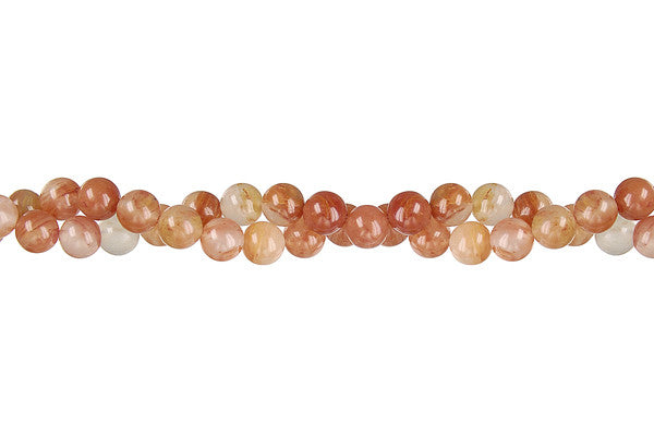 Red Rutilated Quartz Round Beads
