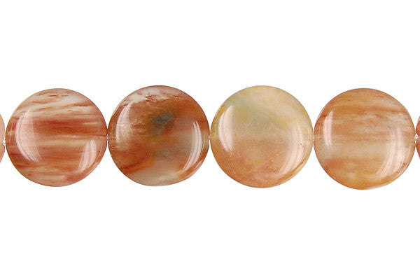 Red Rutilated Quartz Coin Beads