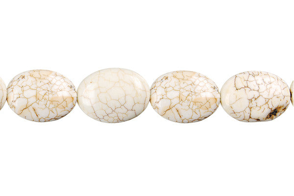 Howlite (Gray Matrix) Flat Oval Beads