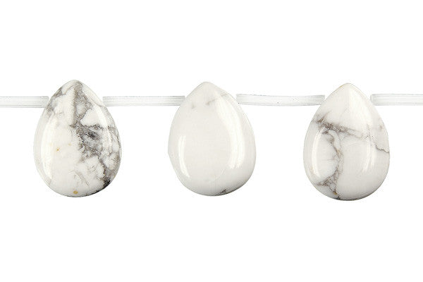Howlite Flat Briolette Beads