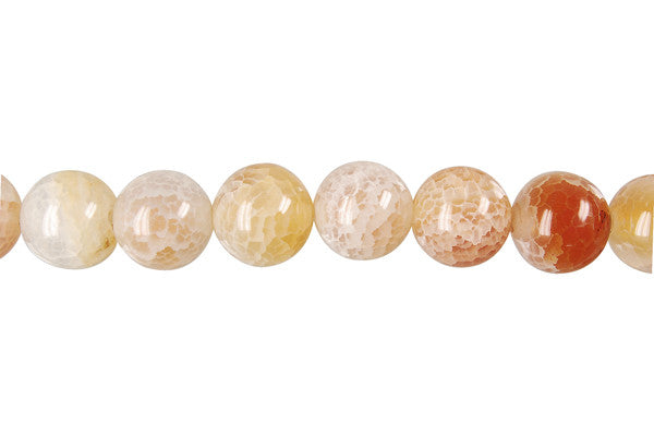 Fire Agate (Pink) Round Beads