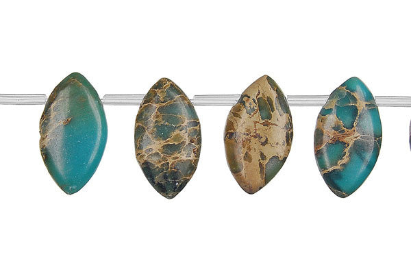 Aqua Terra Jasper (Green) Marquise Beads