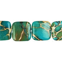 Aqua Terra Jasper (Green) Flat Square Beads