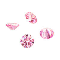 Cubic Zirconia Faceted Round Brilliant (Pink)