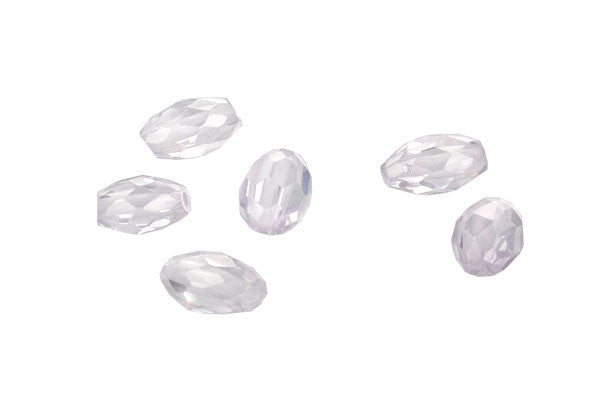 Cubic Zirconia Faceted Rice (White)