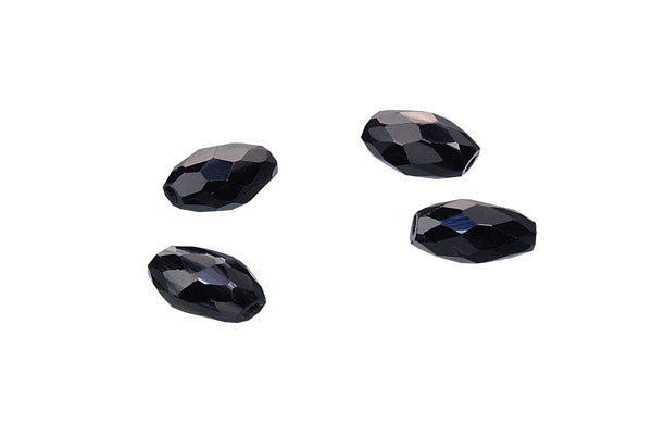 Cubic Zirconia Faceted Rice (Black)