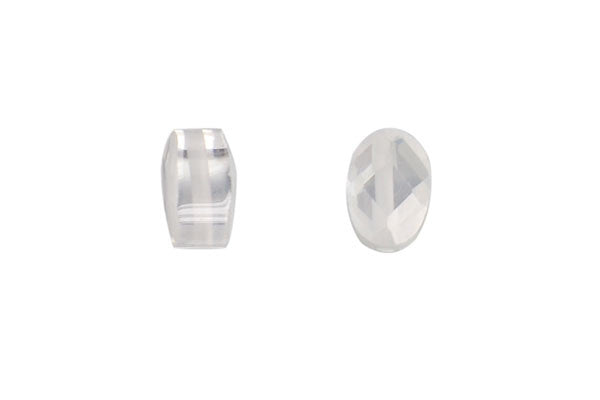 Pendant Cubic Zirconia Faceted Puffy Oval (White)
