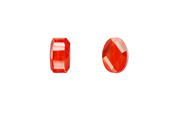 Pendant Cubic Zirconia Faceted Puffy Oval (Ruby)