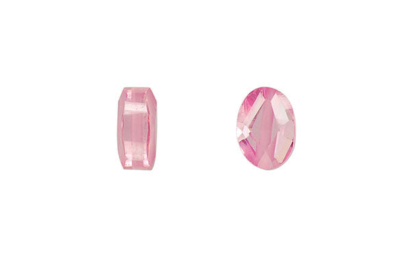 Pendant Cubic Zirconia Faceted Puffy Oval (Pink)
