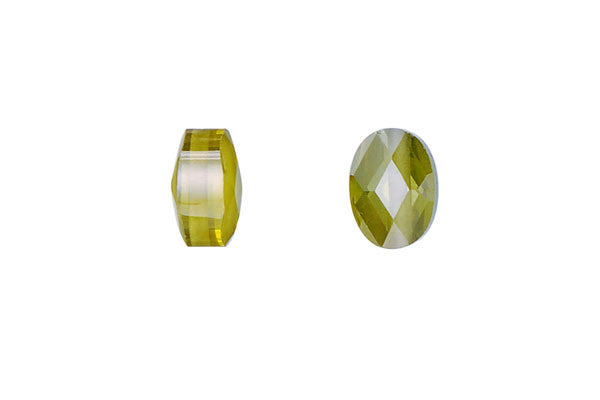 Pendant Cubic Zirconia Faceted Puffy Oval (Peridot)