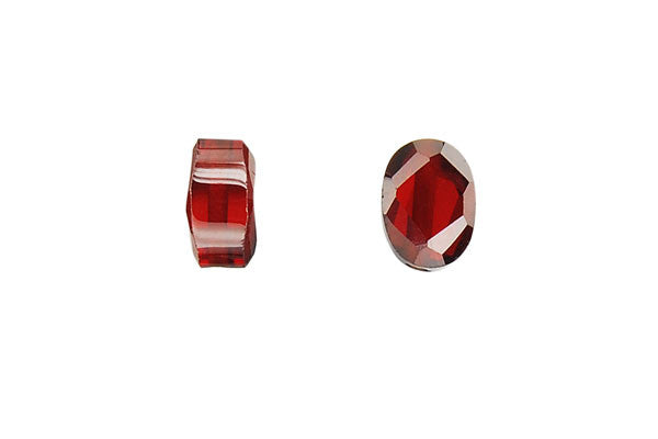 Pendant Cubic Zirconia Faceted Puffy Oval (Garnet Red)
