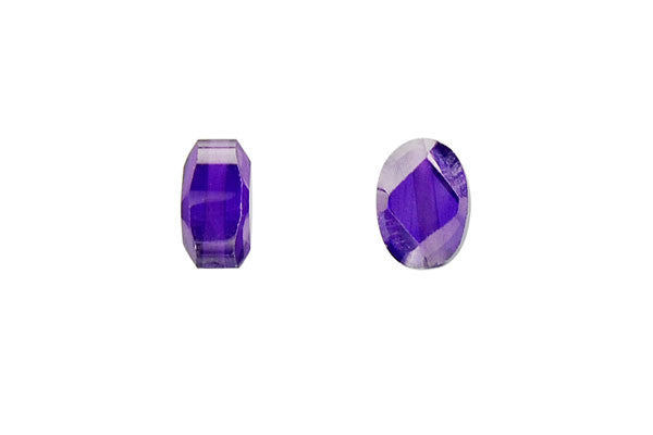 Pendant Cubic Zirconia Faceted Puffy Oval (Amethyst)