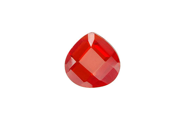 Pendant Cubic Zirconia Faceted Flat Heart (Ruby)