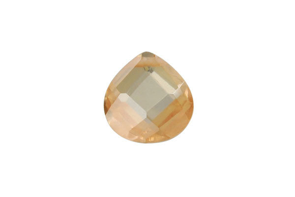 Pendant Cubic Zirconia Faceted Flat Heart (Champagne)