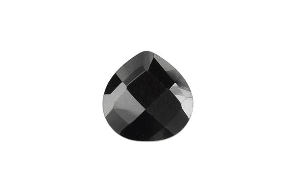 Pendant Cubic Zirconia Faceted Flat Heart (Black)