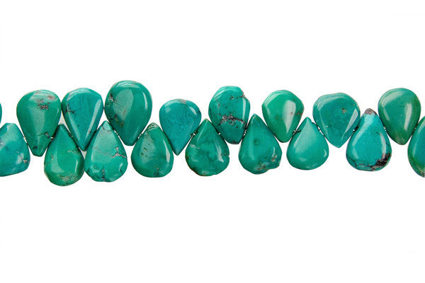 Turquoise (Stabilized) Flat Briolette Beads