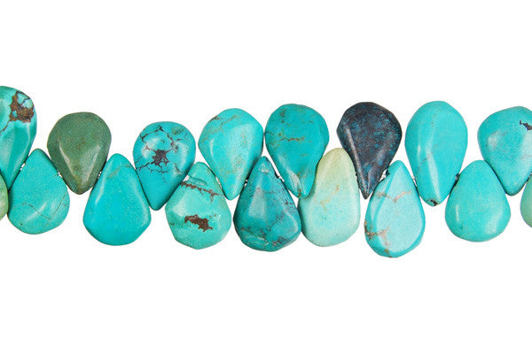 Turquoise (Stabilized) Flat Briolette Beads