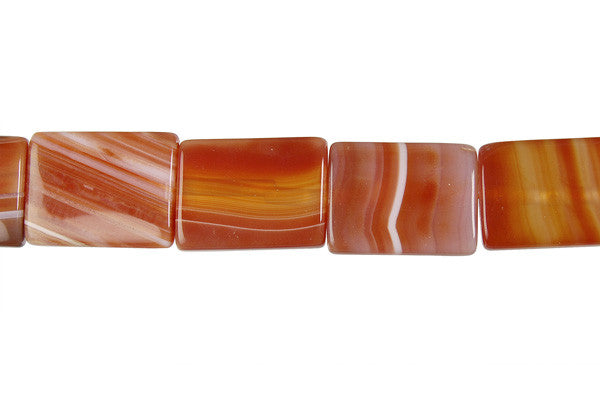 Sardonyx (Red) Flat Rectangle Beads