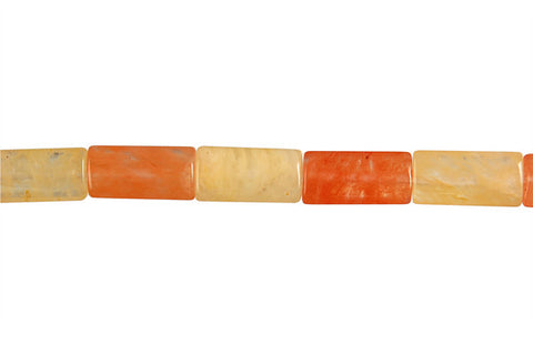 India Red Aventurine Puffy Rectangle Beads