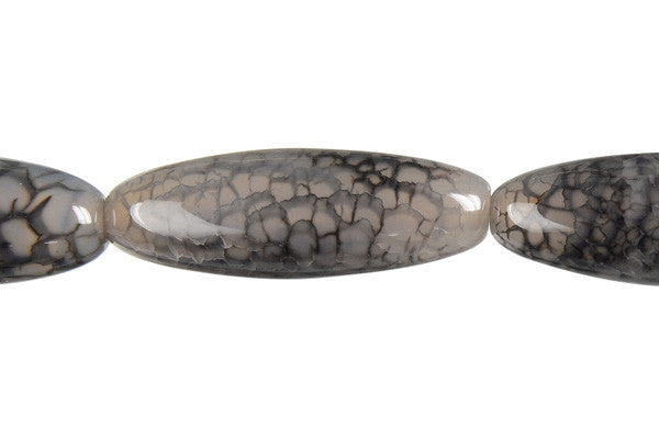 Fire Agate (Black) Rice Beads