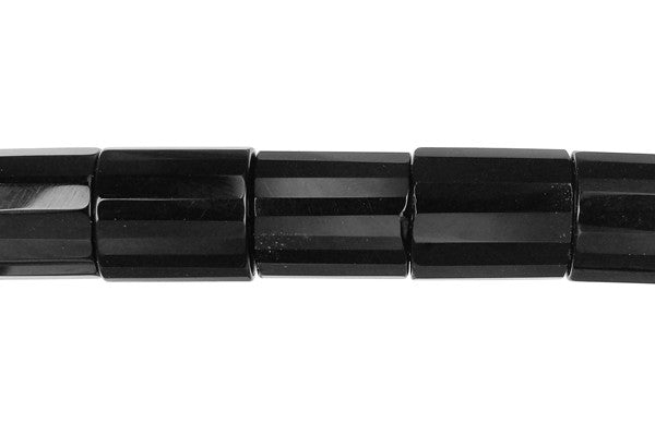 Black Onyx Faceted Tube Beads