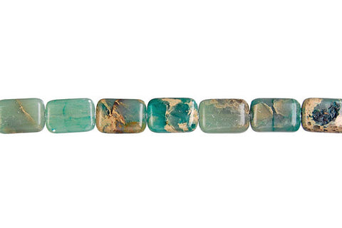 Aqua Terra Jasper (Stabilized) Flat Rectangle Beads