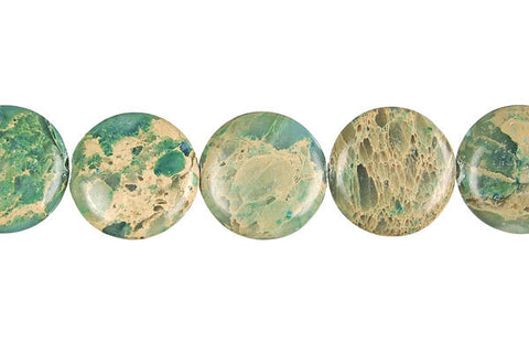 Aqua Terra Jasper (Stabilized) Coin Beads