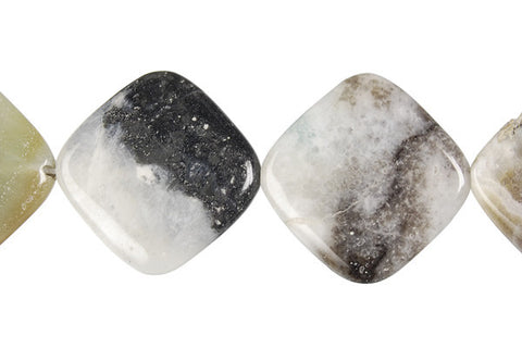 Amazonite (Zebra) Diamond Square Beads