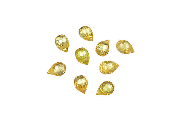 Pendant Cubic Zirconia Faceted Briolette (Yellow)