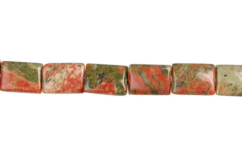 Unakite (Brazil) Flat Rectangle Beads