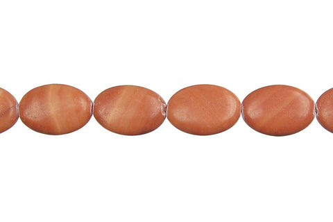 Red Zebra Jasper Flat Oval Beads