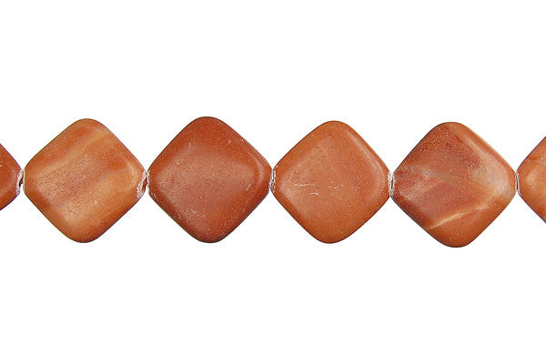 Red Zebra Jasper Diamond Square Beads