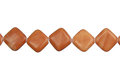 Red Zebra Jasper Diamond Square Beads