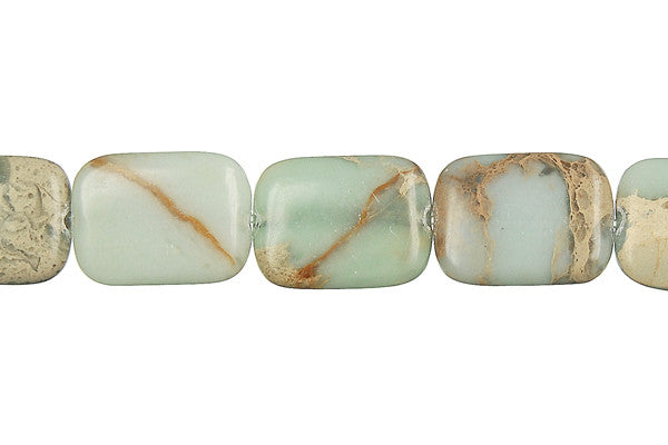 Aqua Terra Jasper Flat Rectangle Beads