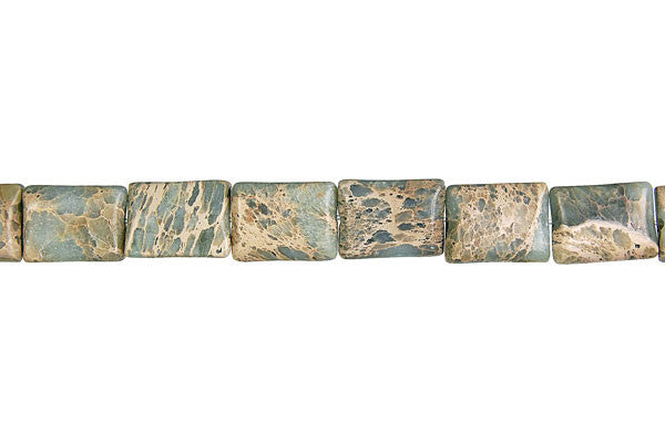 Aqua Terra Jasper Flat Rectangle Beads