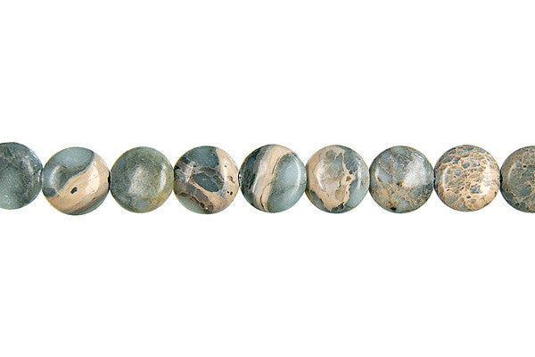 Aqua Terra Jasper Coin Beads