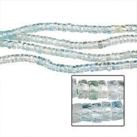 Multi Aqua Faceted Disc Beads