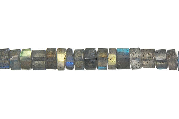 Labradorite Faceted Disc Beads