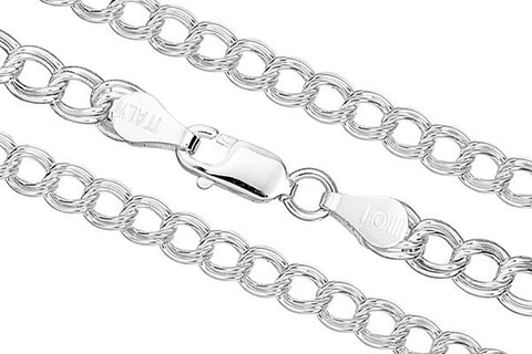 Sterling Silver Italian Charm Bracelet, 8", 5.0mm Links